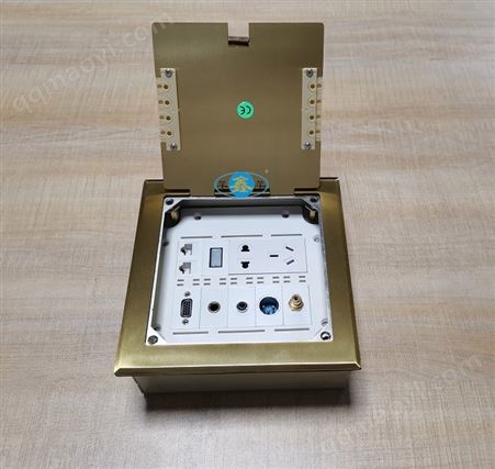 XP-06-A鑫蘋十位組合式純銅金色地板插座 地面信息盒 多媒體地插箱