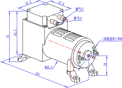 微型真空泵VAT三维图1
